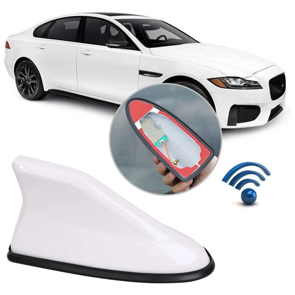 Antena de aleta de tiburón de coche antenas de señal de radio antenas de techo decoración universal Foto 3 de 4