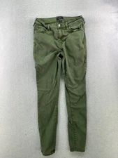 True Religion Womens Size 28 (fits Small) Green Mid Rise Halle Super Skinny Jean