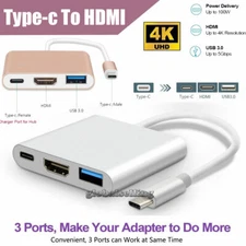 USB Type-C to HDMI Mirror Adapter 4K HDTV For Samsung Galaxy LG Phone Macbook