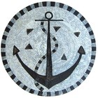 Handmade Monochrome Anchor Mosaic Medallion
