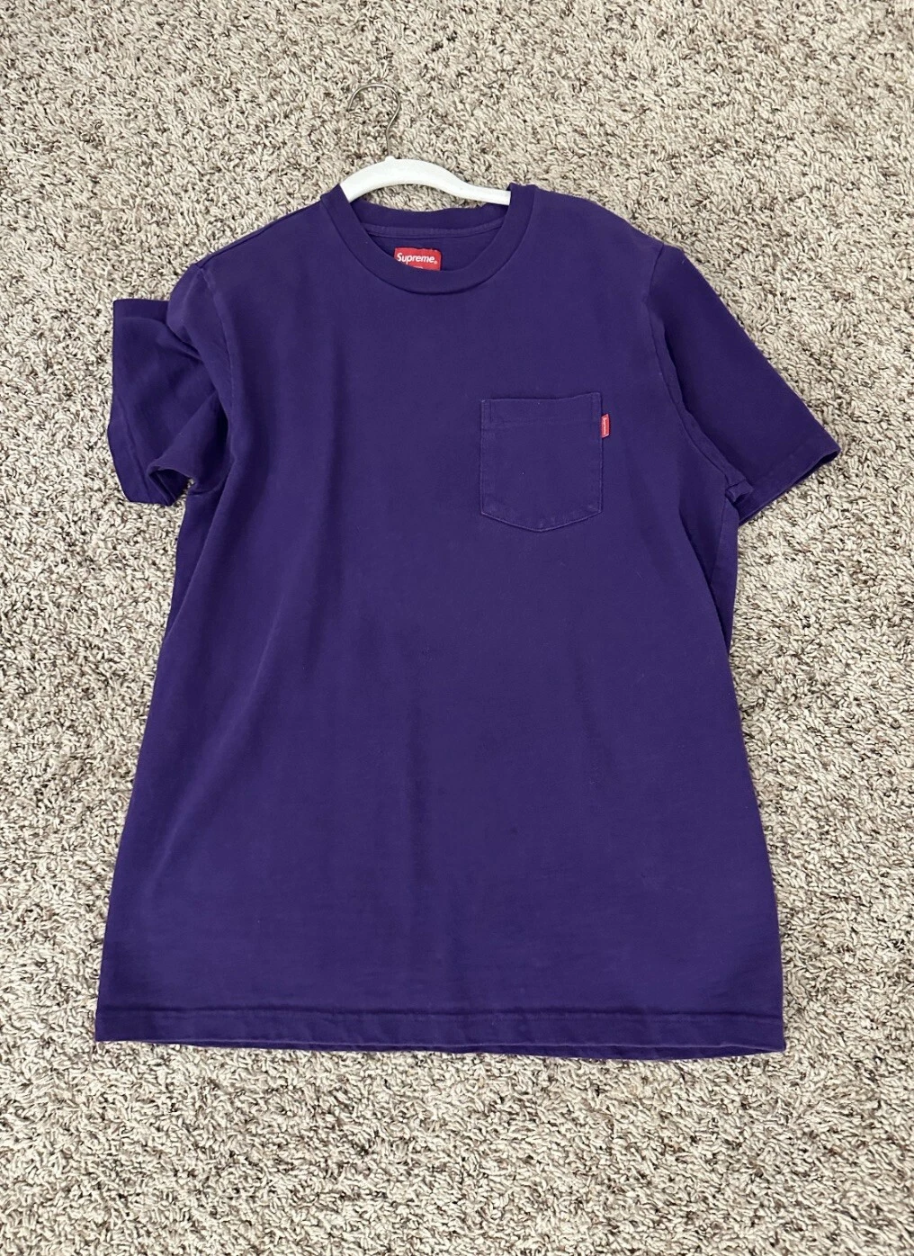 T shirt à manches courtes moyen violet petite boîte logo taille M