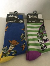 NEW Disney Pixar Toy Story Woody Buzz Unisex Crew Socks - Size 9-13