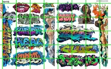 NH118 DAVE'S DECALS - BOXCAR BUILDING MODERN GRAFFITI GIRLS LIPS TAGS and MORE