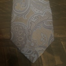 Perry Ellis Portfolio Men's 100 Silk Tie Necktie Blue Paisley 58"