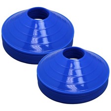 50 Bright Soccer Field Marking Coaching Blue Disc Cones Sports Training Shiny