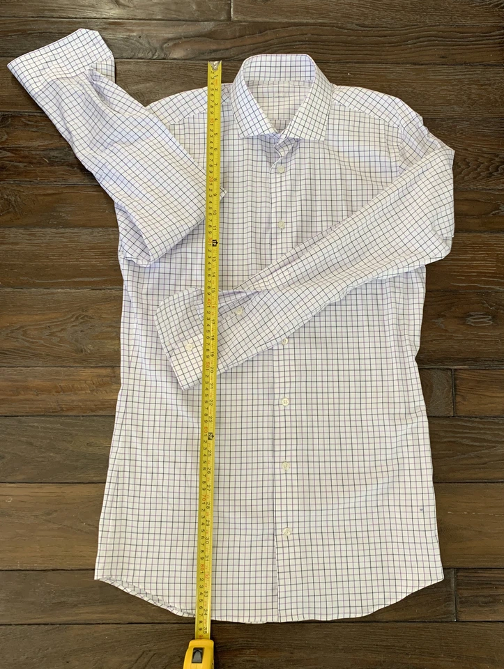 Рубашка Trunk Club индивидуальной длины тонкая сшитая на заказ большая 16 1/2 36 рекомендуемая розничная цена производителя 250 долл. США - Изображение 3 из 4