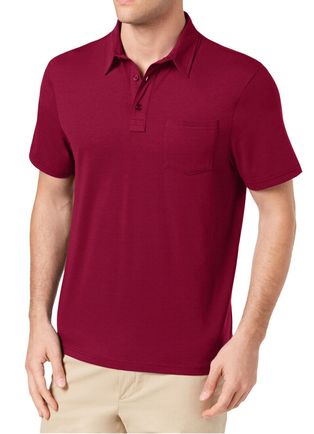 Мужская рубашка поло для регби из джерси с коротким рукавом Club Room темно-красная XXL 5390₽