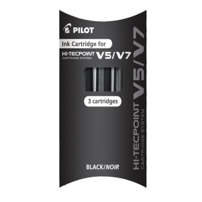 PILOT Tintenpatronen für Tintenroller V5/V7 schwarz (3 Patronen)