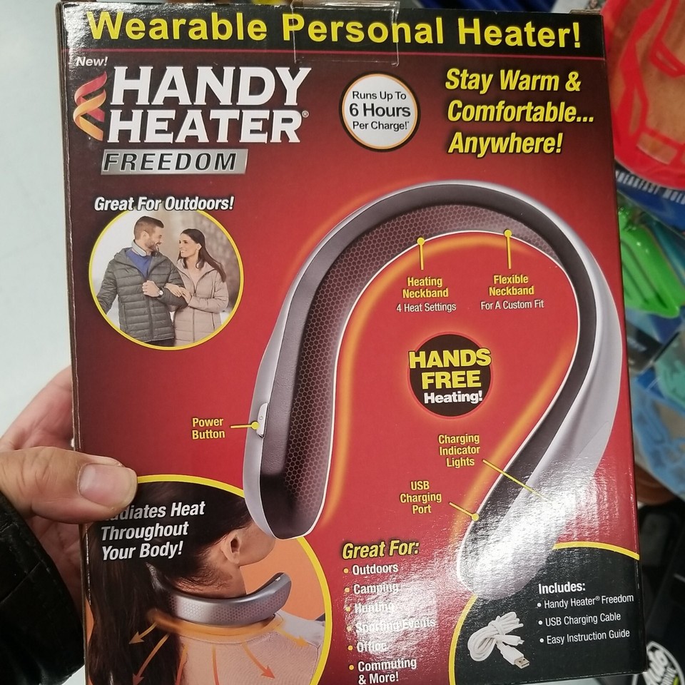 Ontel Handy Heater Freedom Neck Wearable Personal Heater USB Silver 22001 (1228) eBay