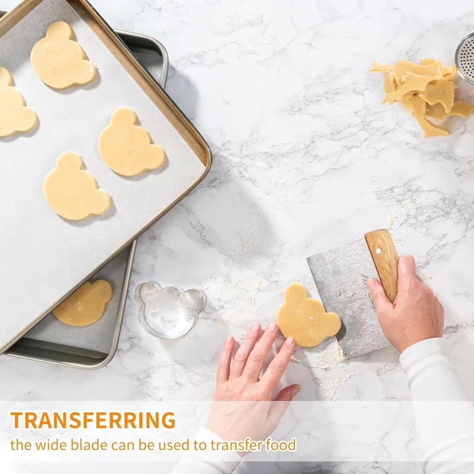 Raspador de alimentos de acero inoxidable premium para pan y pastelería - Raspador de banco con E Foto 4 de 4