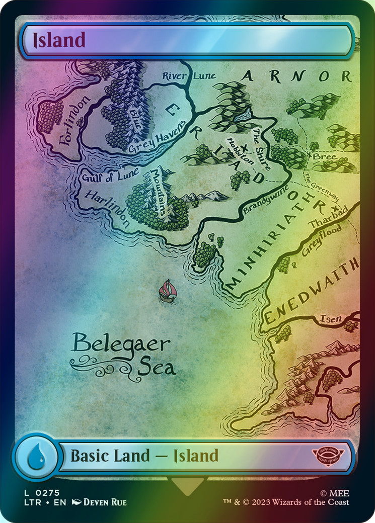 Island 275 FULL ART FOIL, The Lord of the Rings, MTG LTR NM/M