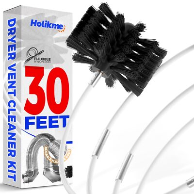 Holikme 30 Feet Dryer Vent Cleaner Kit,Flexible 1 Count (Pack of 1), Black 