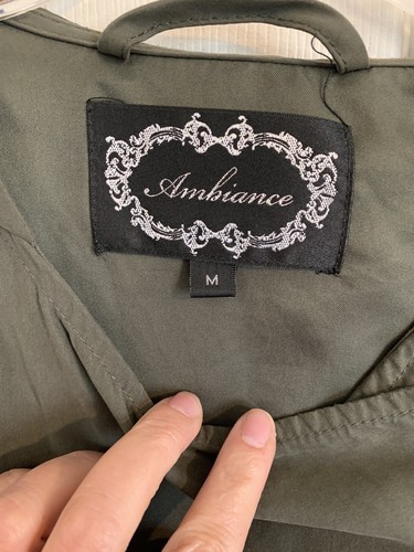 Ambiance Green Lightweight Front Zip Hooded Roll Tab Cinch Waist Jacket Womens M - Picture 4 of 14