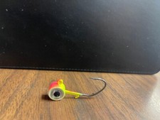 25 Big Eye Lead Head Jig keeper pink yellow.  Walleye, Bass, Stripers 3D eye
