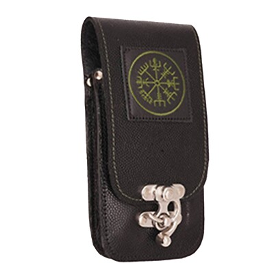 Leder Nordic Kompass Handy Gürtelschlaufe Vegvisir Wikinger Norse Biker