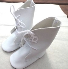 "Victorian Style doll boots in White 2 sizes available  60 mm and 80 mm