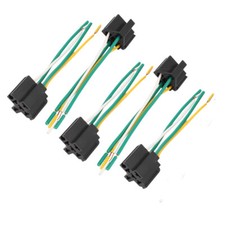 DC 12V/24V 40A Cross Type 4-Pin Car Relay Socket Harness Connector 5pcs