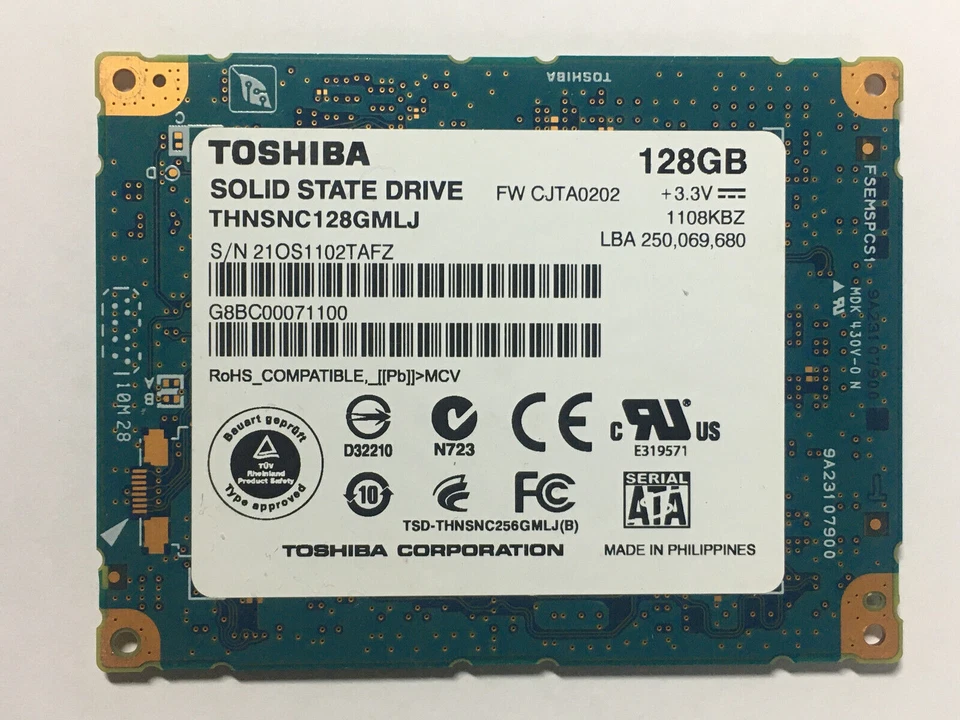 THNSNC128GMLJ 128GB SSD REPLACE HS12UHE FOR APPLE MACBOOK AIR 2008 Later A1304 - Image 3 of 4