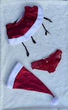 Victoria s Secret SANTA BABY Rhinestone Satin Tulle Skirt and Hat Set, O/S