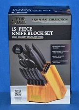 Thyme & Table Essential Collection 15 Piece Stainless Knife Block Set TT0425