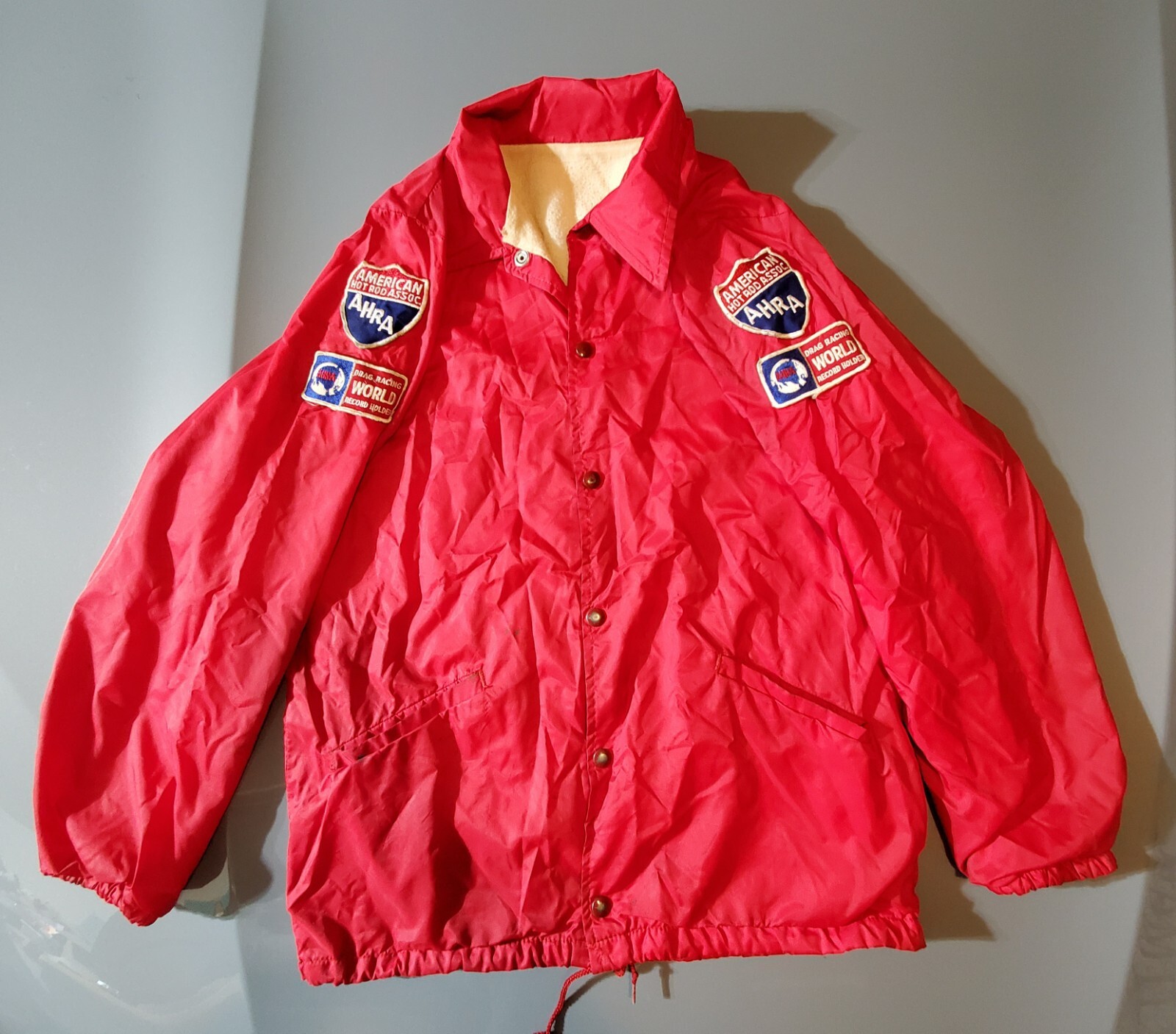 Vintage Drag Racing WORLD RECORD HOLDER Jacket AHRA A… Gem