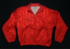 Rare Vintage PUMA Spell Out Triple Logo Tonal Striped Track Jacket 90s Red SZ L