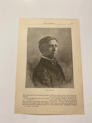 #ad Will Carleton Portrait American Rural Poet c. 1883 Print $9.99