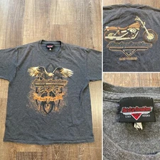 Harley Davidson Womens Las Vegas Cafe Shirt Gray Motorcycle Live Free Ride Easy