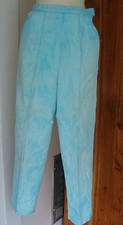 Vintage 60s White Stag USA 8/10 Aqua Tie-dyed Side Zip High Waist Pants Pockets