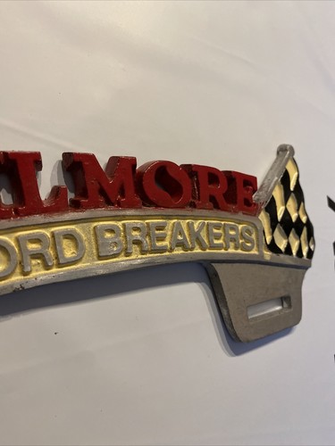 Gilmore Racing License Plate Topper Frame Chevy Ford Patina METAL Auto Car Truck - Picture 5 of 12