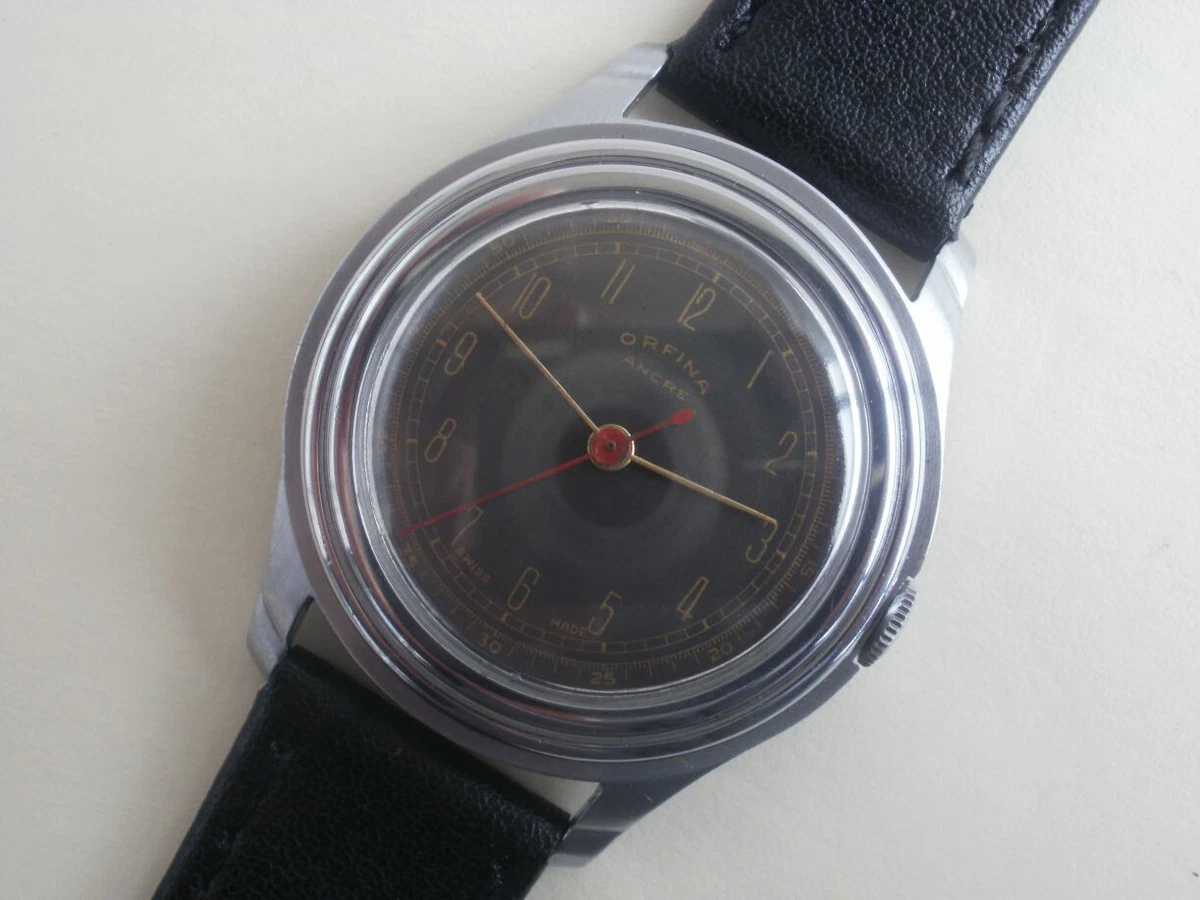 Orfina Ancre original swiss military analog new old stock vintage wrist watch