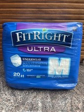 Medline Fitright Ultra Protective Underwear, Medium, 28" To 40" Waist, 20 Pack