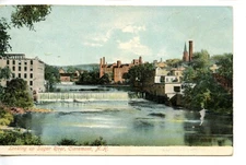 Looking Up Sugar River-Falls-Concord-New Hampshire-Vintage Postcard