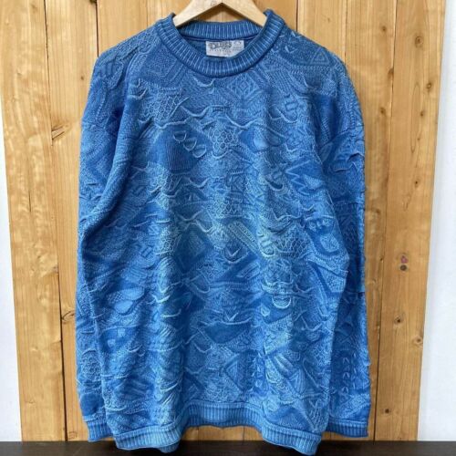 COOGI Blues Cotton Knitted Sweater 3D Knit Size L Made In Australia  W/ Tag 90s - Picture 1 of 9