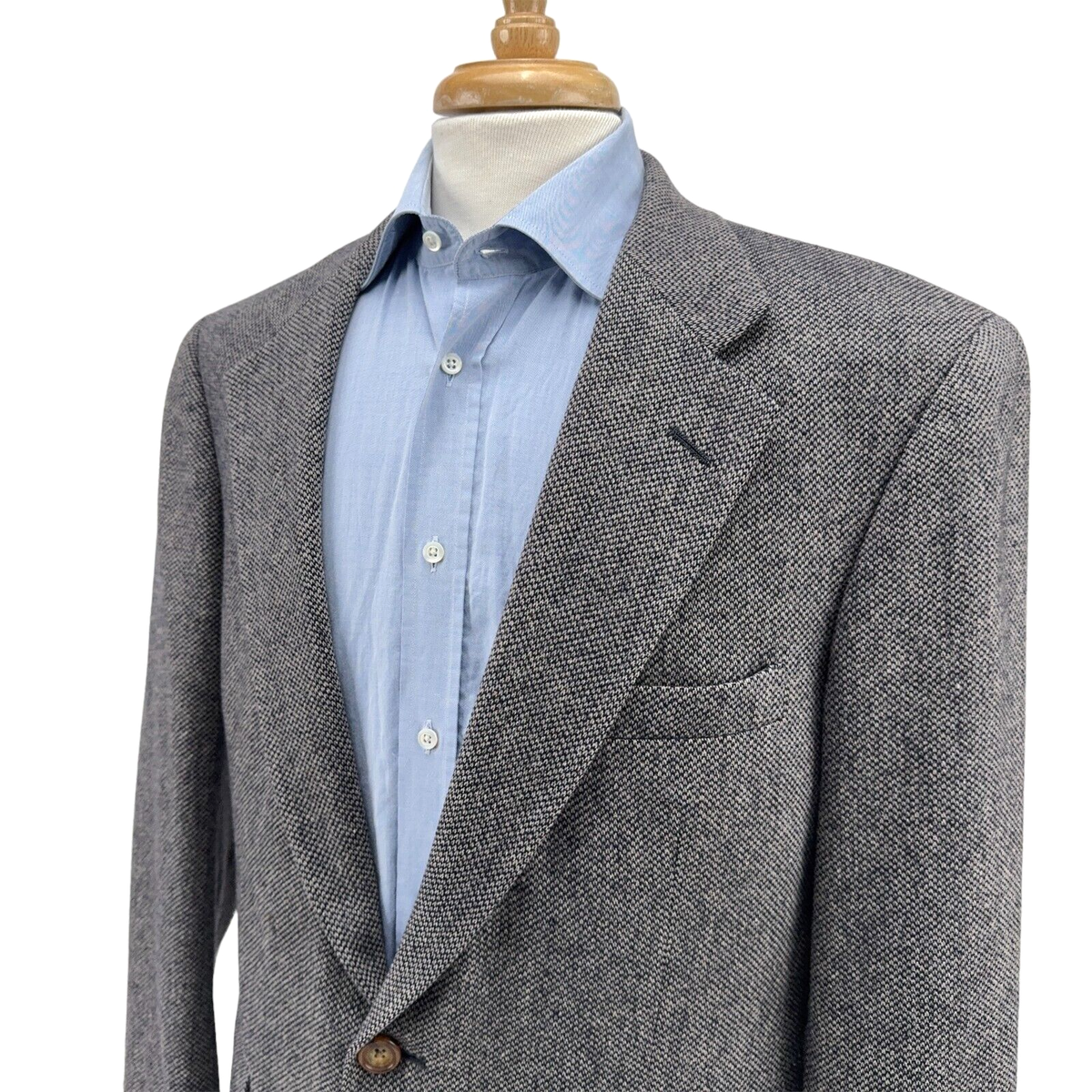 Vintage Chaps Ralph Lauren Gray Wool Flannel Blazer Sport Jacket 
