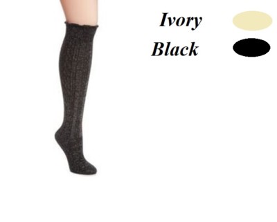 Hue Knee Hi Socks Bootique Cable Metallic Knee Socks One Size