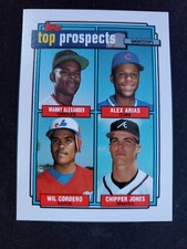 1992 Topps - Top Prospects Gold #551 Alex Arias, Wil Cordero, Chipper Jones (RC)