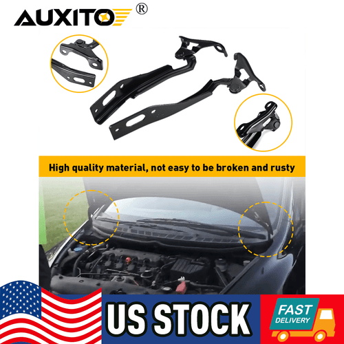 Set of Hood Hinges 2 Left Driver Right & Side Passenger Fit 2012-15 Honda Civic - Imagen 7 de 12
