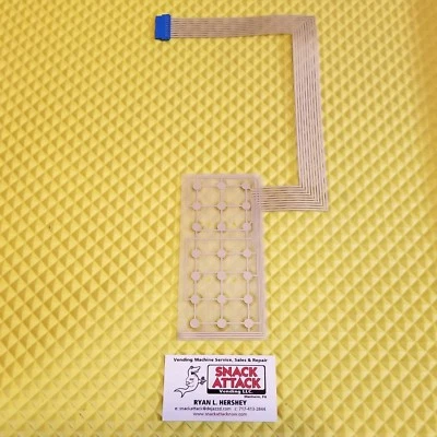 CRANE NATIONAL 147, 148, 474 & 475 SNACK VENDING MACHINE KEY PAD MEMBRANE - New