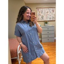 Madewell Light Blue Button-Up Mini Dress Small