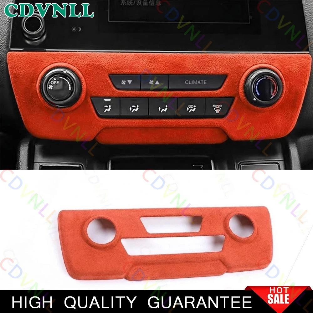 For Honda CR-V 17-2022 GL Orange Suede Central AC Button Control Cover Trim CRV
