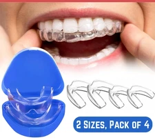 Mouth Guard 2 Sizes Pack of 4 Teeth Clenching Grinding at Night Sleep