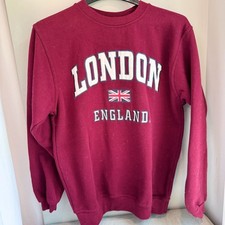London England Maroon Pullover Sweatshirt Size Medium