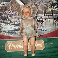 Vintage Made in Italy Celluloid Plastic Baby Doll Sleepy Eyes Movable Joints