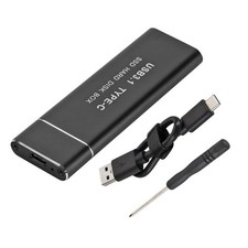 1 Black Aluminum Alloy M2 SSD Disk Case Adapter External Enclosure Box a