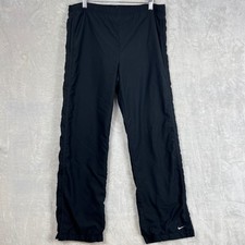 Nike Womens Black Windbreaker Track Pants Small Straight Leg baggy Y2K gorpcore
