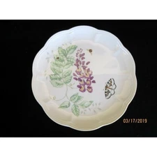 Lenox Butterfly Meadow Luncheon Plate Eastern Tailed Blue Scalloped Floral Butte