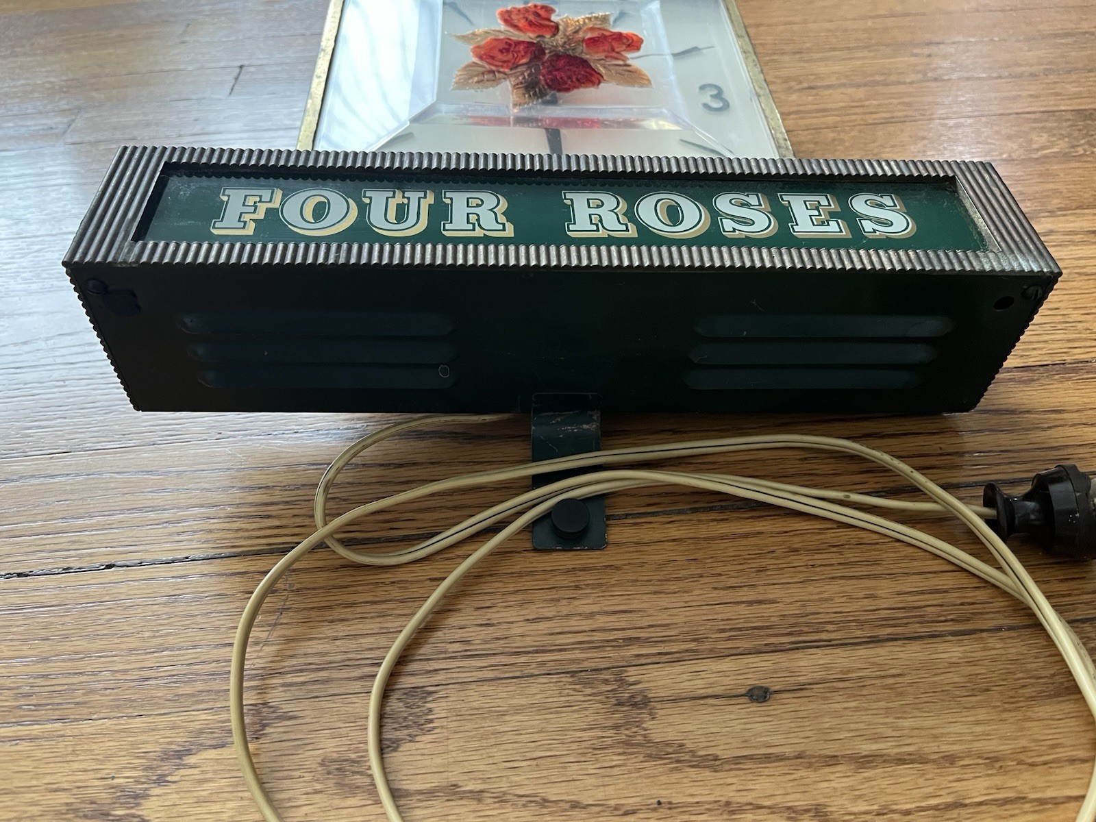 Vintage Four Roses Whiskey Advertising Clock