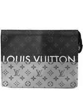Louis Vuitton Monogram Eclipse Black Split Pochette Voyage Clutch Bag