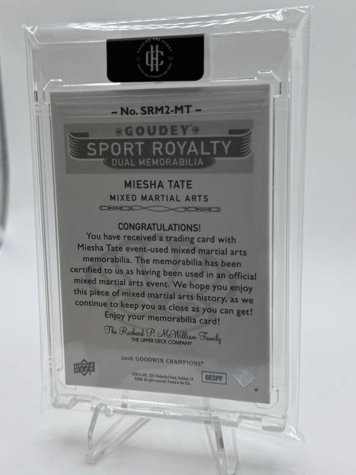 2016 Upper Deck Goodwin Champions Sport Royalty Dual Patch Miesha Tate #SRM2-MT - Imagem 2 de 4